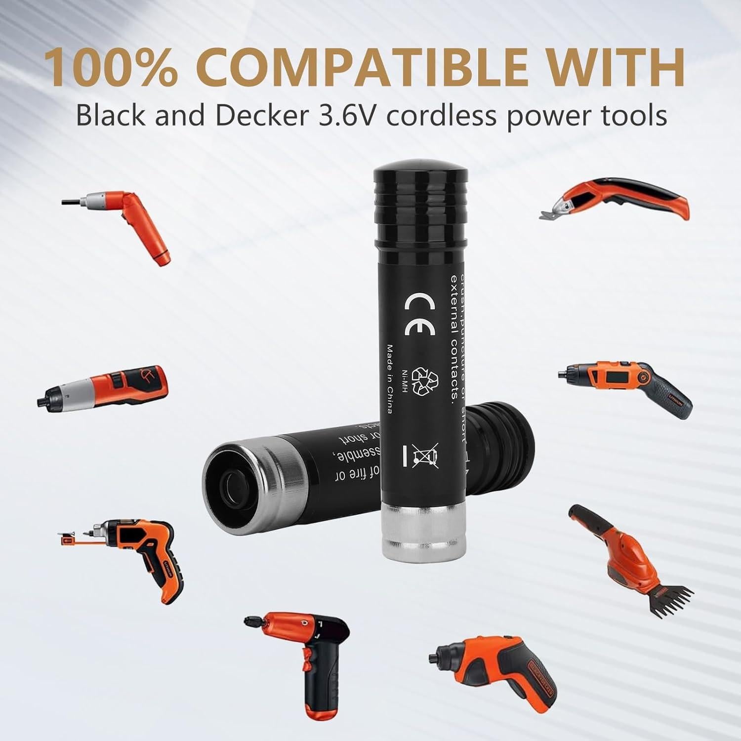 Baterías de Reemplazo Munikind 3.6V 3600mAh para Black & Decker