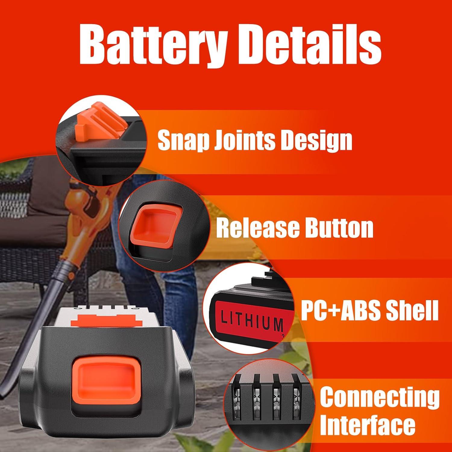 Batería de Litio 3.5Ah 20V CaliHutt Compatible Black & Decker