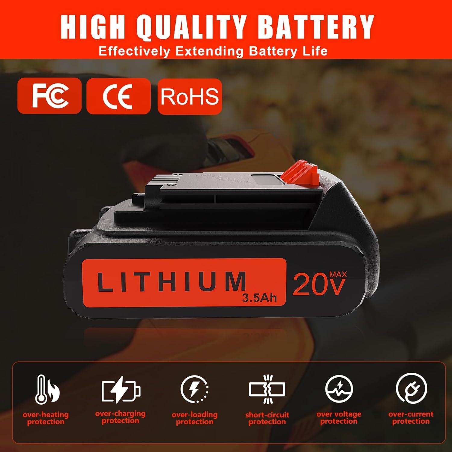 Batería de Litio 3.5Ah 20V CaliHutt Compatible Black & Decker