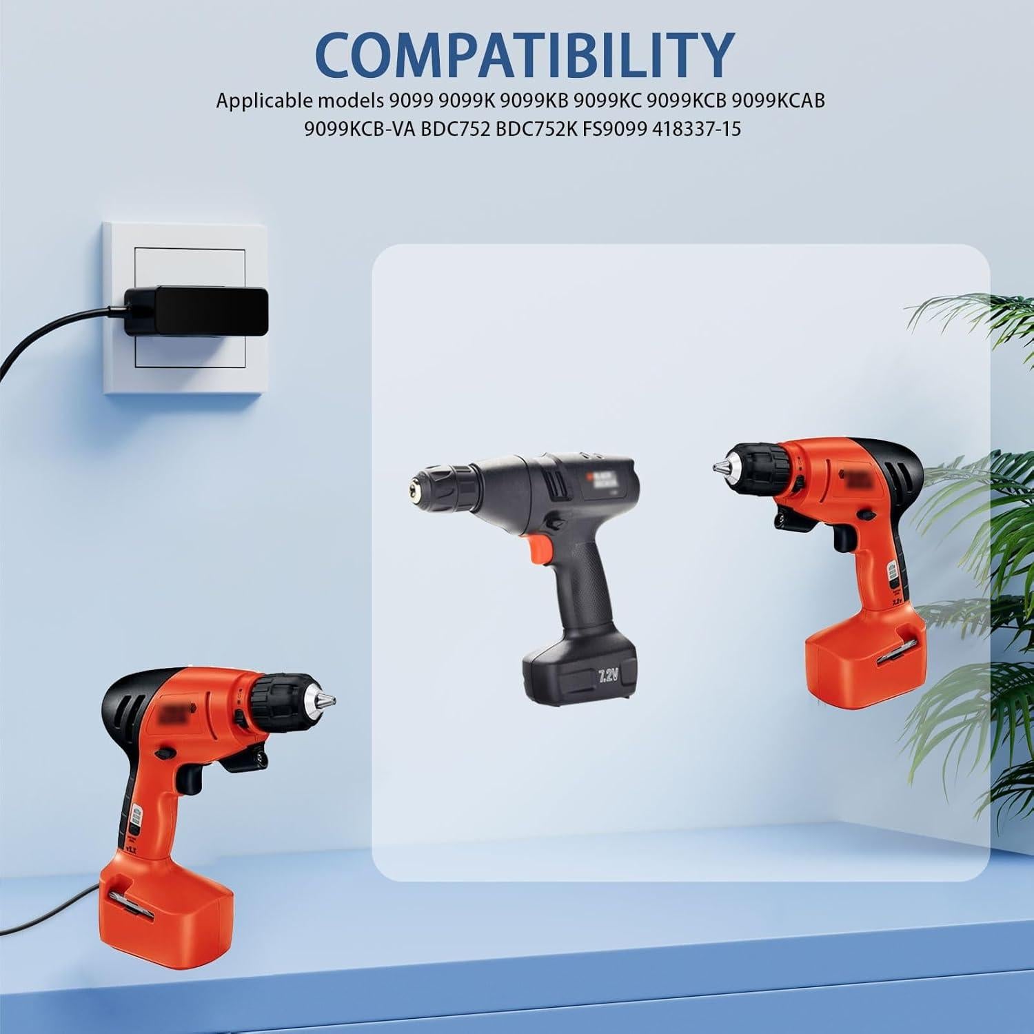 Cargador MEROM para Taladro Inalámbrico Black & Decker 9V 1A