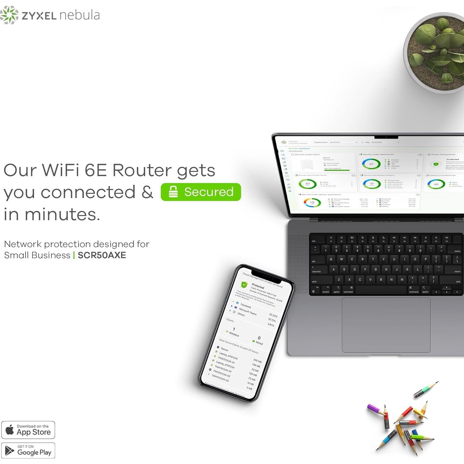 Router Inalámbrico ZYXEL SCR 50AXE WiFi 6E Tri-Banda 5400 Mbps