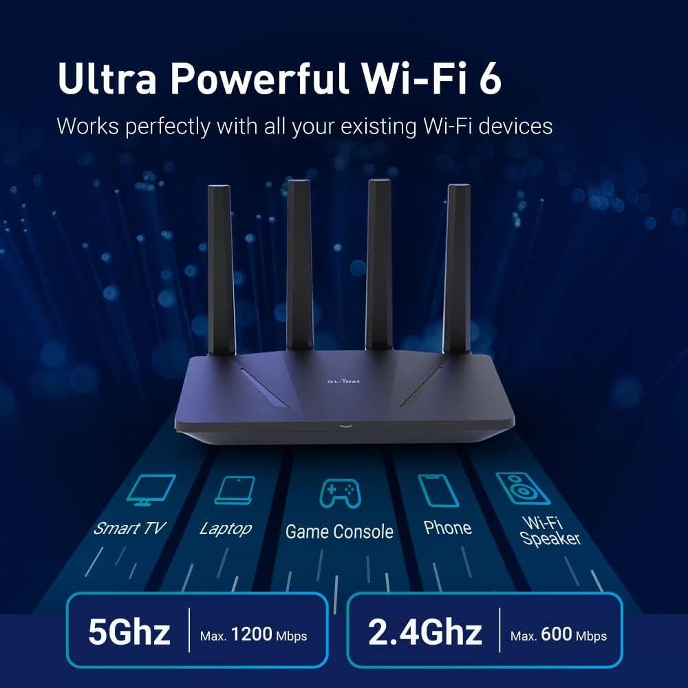 Router Inalámbrico Gigabit GL.iNet GL-AX1800 WiFi 6 Doble Banda