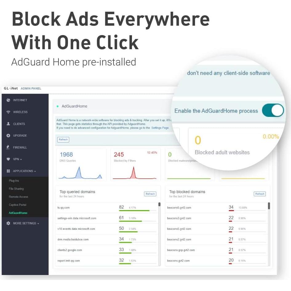 Router Inalámbrico Gigabit GL.iNet GL-AX1800 WiFi 6 Doble Banda