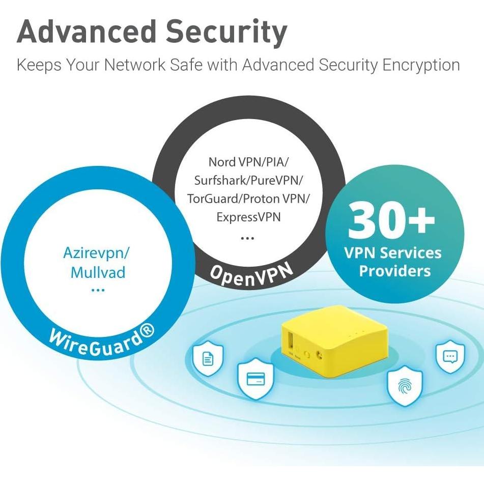 Enrutador WiFi portátil GL.iNet GL-MT300N-V2 - 2 puertos Ethernet, USB
