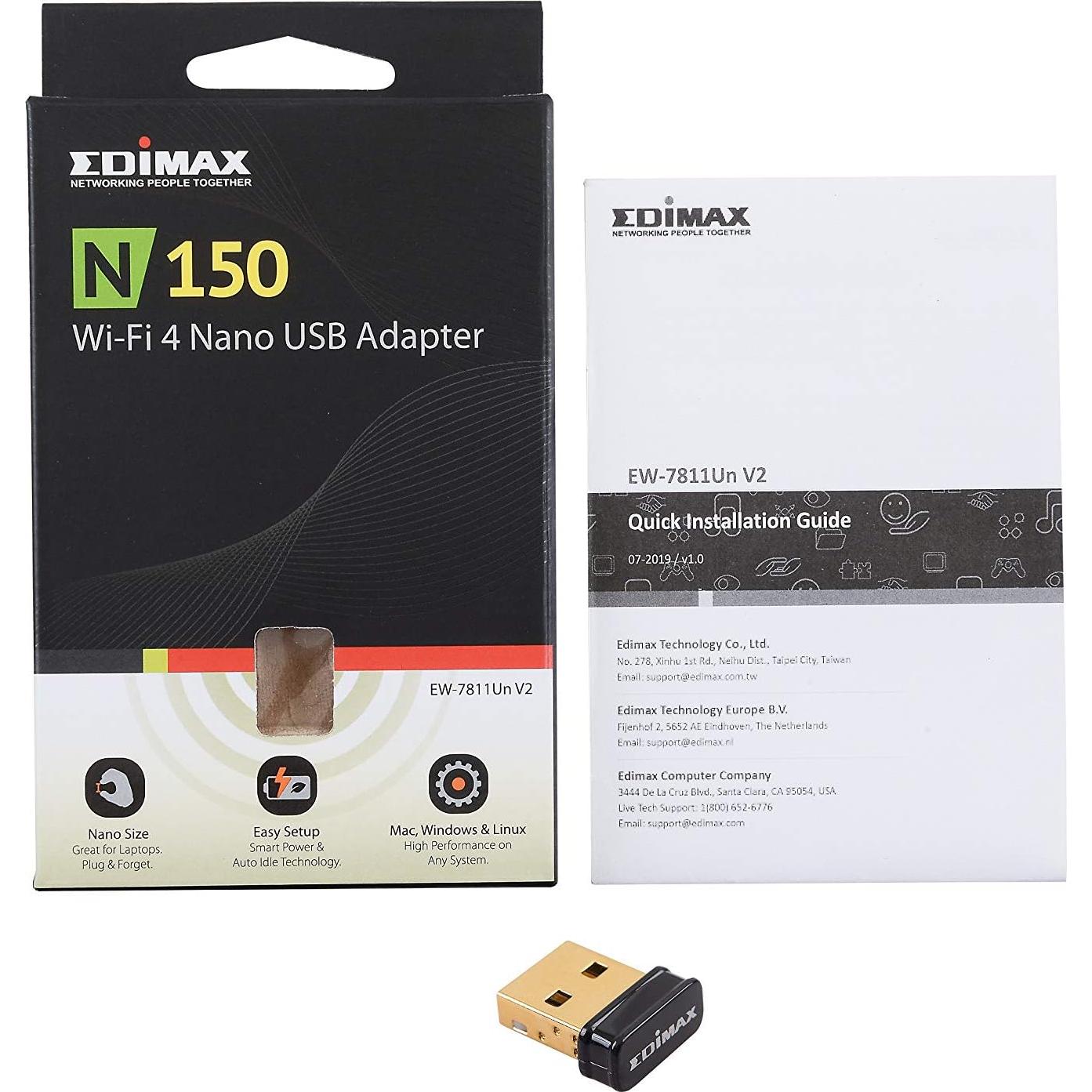 Adaptador Wi-Fi Edimax EW-7811Un V2 N150 USB 150Mbps