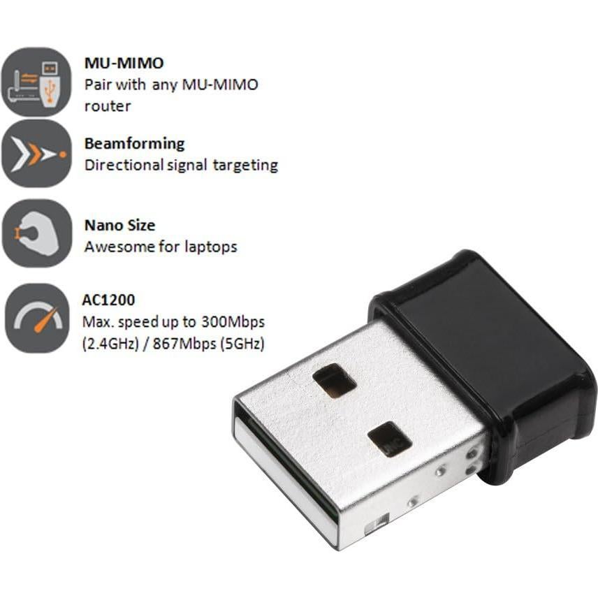 Adaptador USB Wi-Fi 5 Edimax EW-7822ULC AC1200 Doble Banda