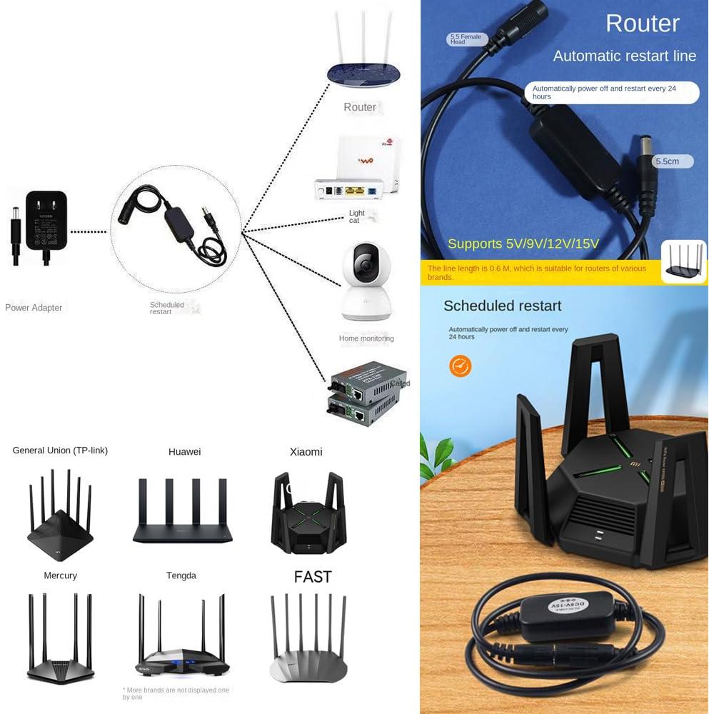 Paquete de 2 Cables de Reinicio de Router ThtRht 0.6m 5.5mm