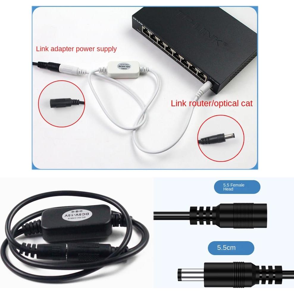 Paquete de 2 Cables de Reinicio de Router ThtRht 0.6m 5.5mm