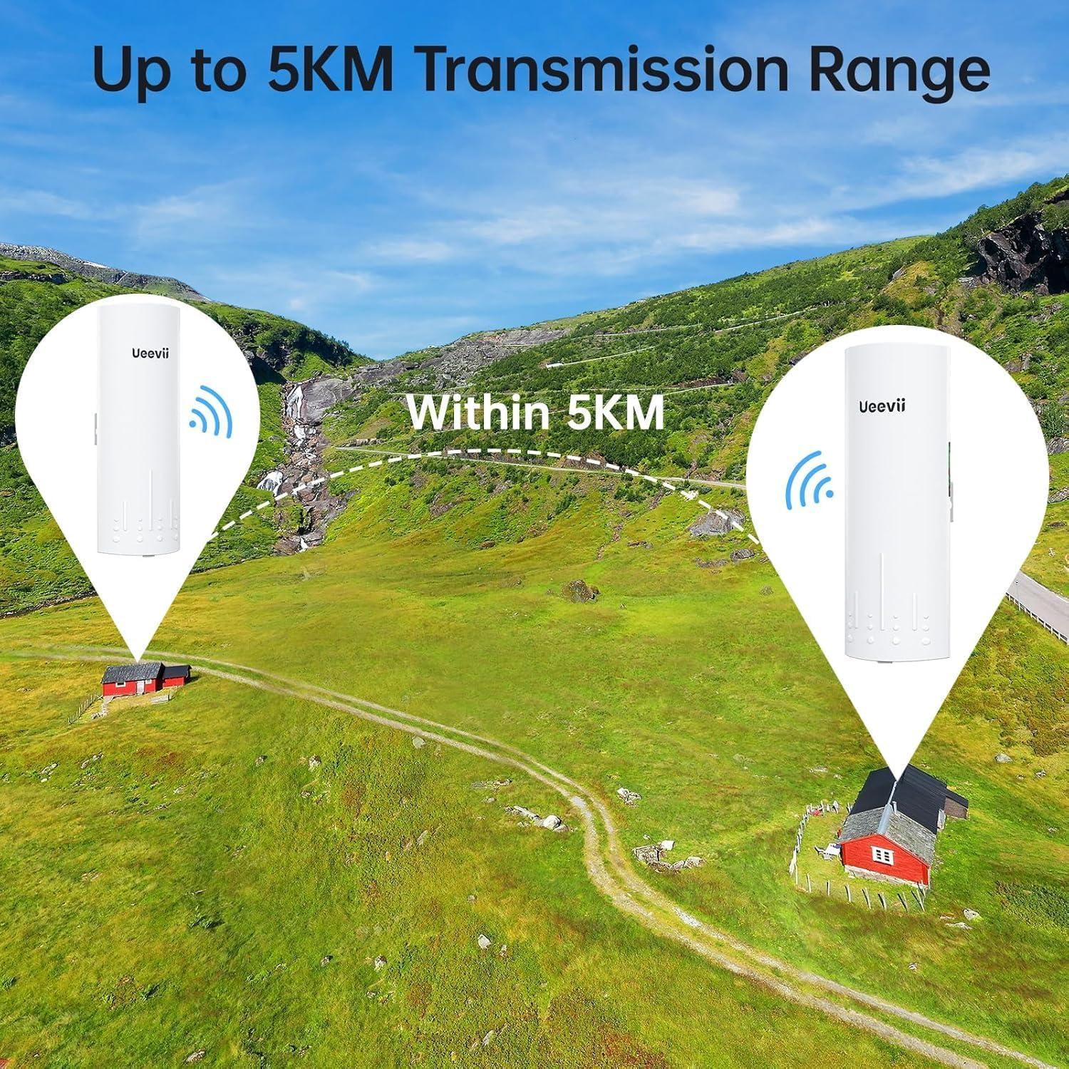 Puente Inalámbrico UeeVii CPE820 5.8G 16dBi 3KM PoE IP65