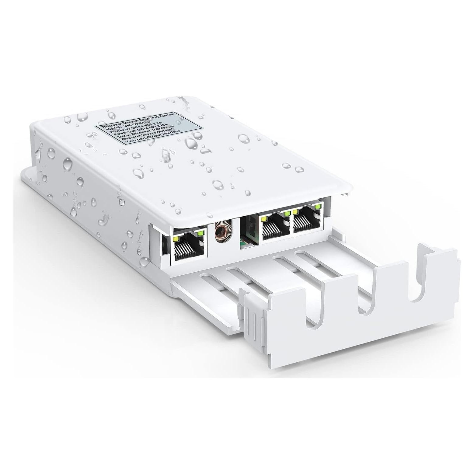 Extensor PoE Gigabit VIMIN 2 Puertos Exterior 1000Mbps IP65