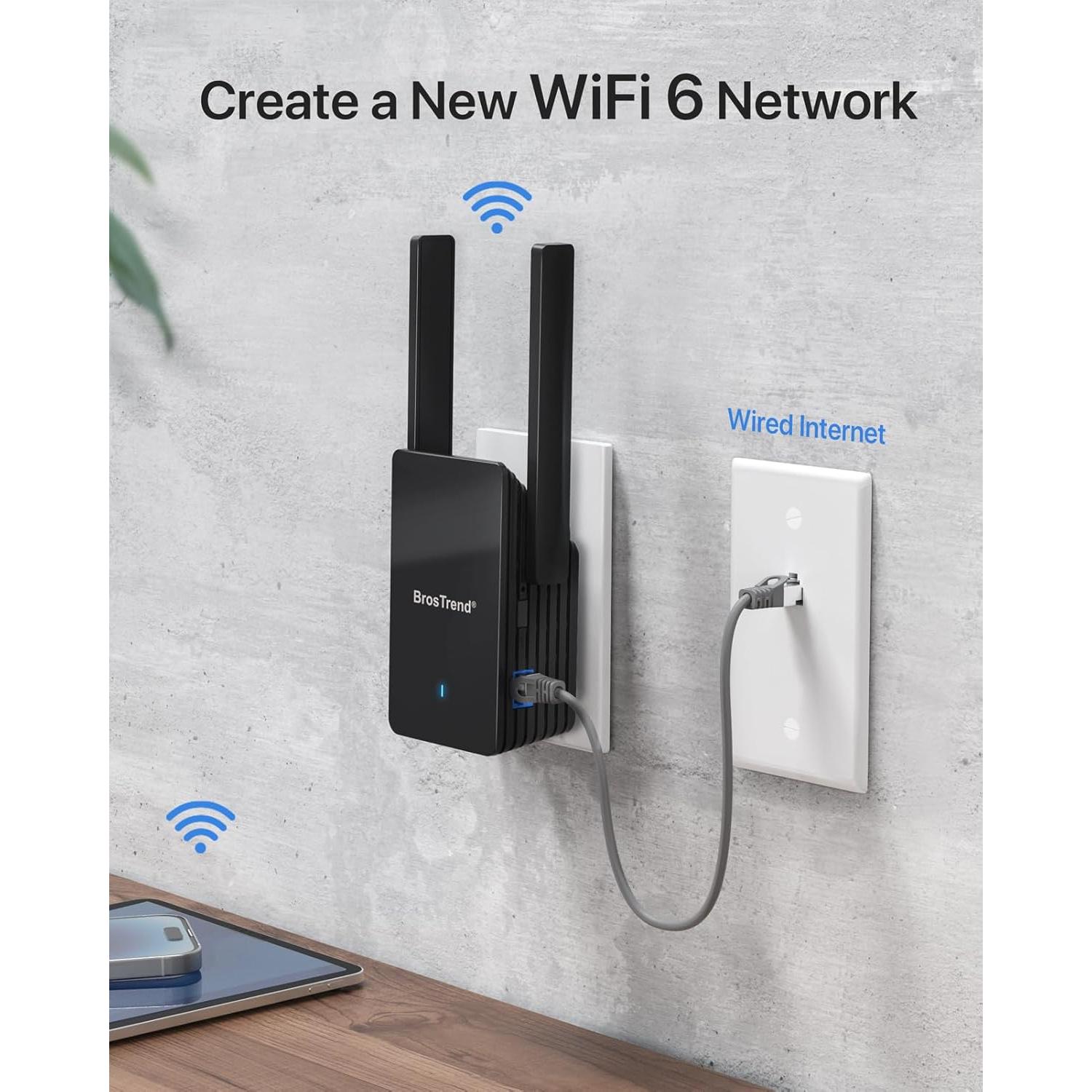 Punto de Acceso WiFi 6 BrosTrend AX3000 Doble Banda 3000Mbps