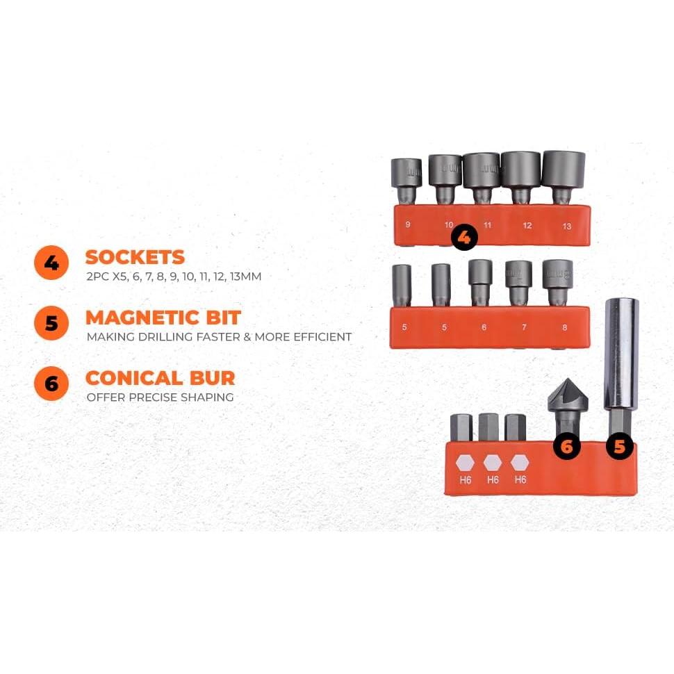 Juego de Taladrado y Atornillado 109 Piezas BLACK + DECKER