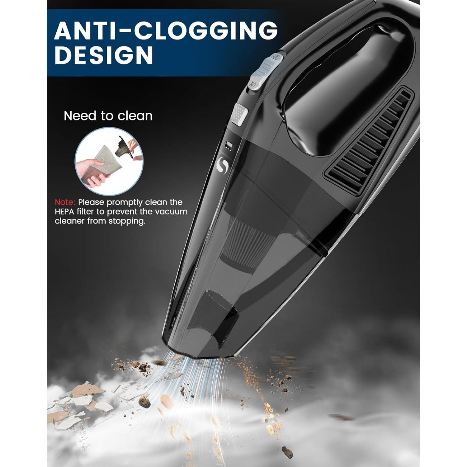 Car Vacuum, 12000Pa Handheld Vacuum Cordless with Brushless Motor, aspiradora para carro with HEPA Filter for Car Home Pet Hair