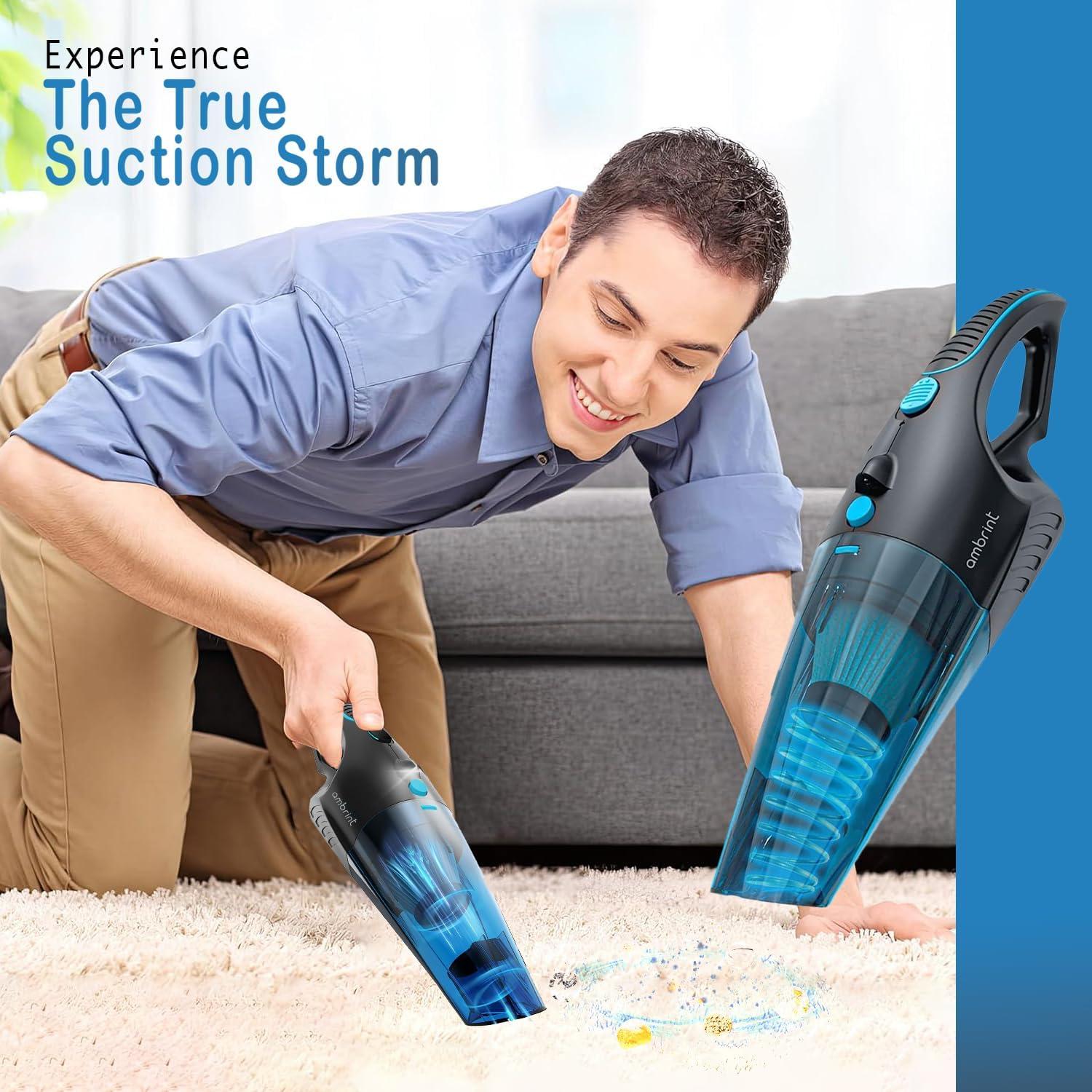 Aspiradora de Mano Inalámbrica Ambrint VACUM-X1 13000PA