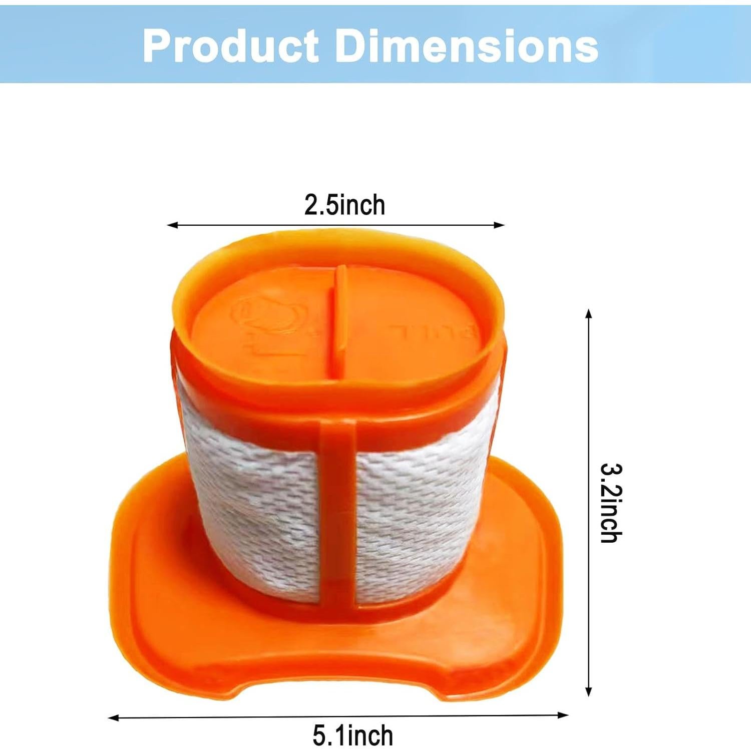 Filtros Rjnlsc HHVKF10 para Aspiradora BLACK+DECKER 8 Piezas