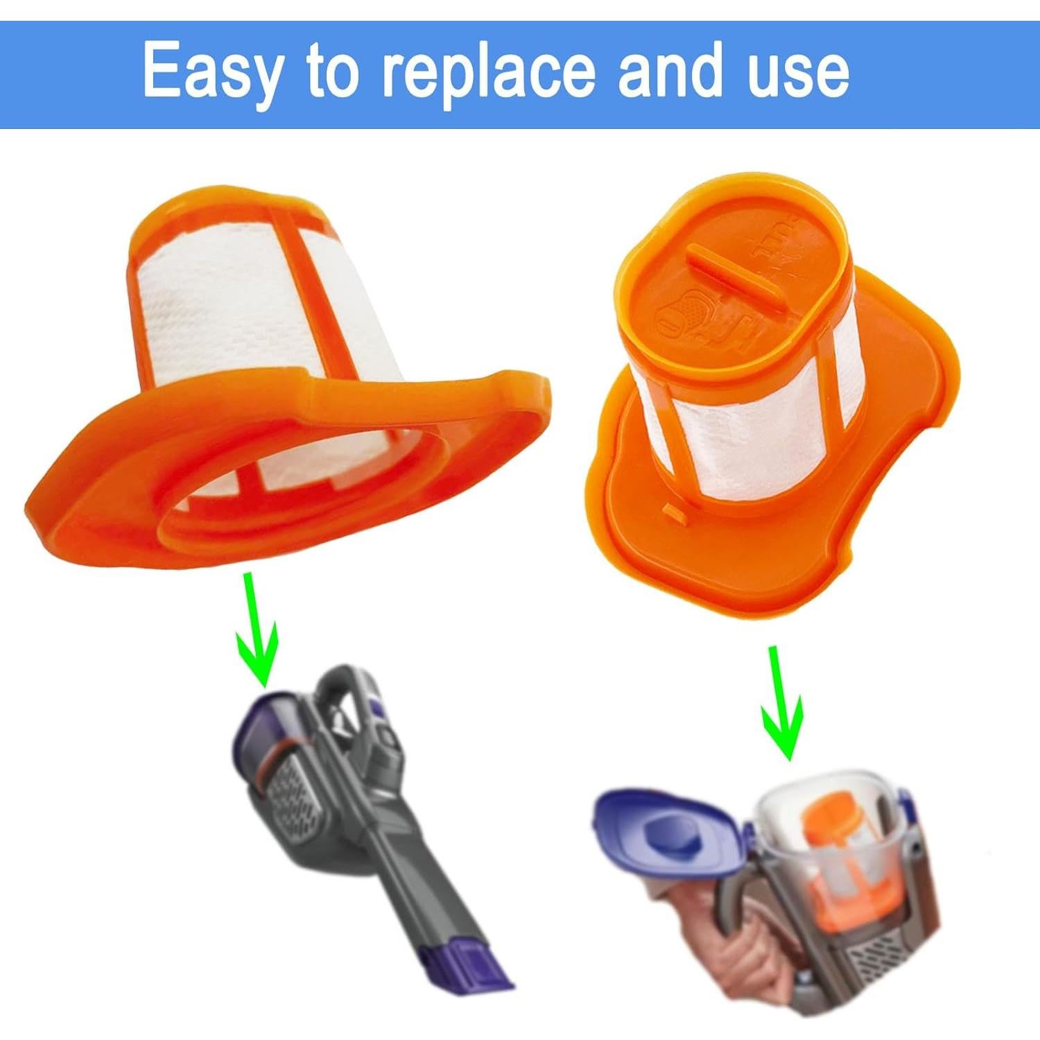 Filtros Rjnlsc HHVKF10 para Aspiradora BLACK+DECKER 8 Piezas