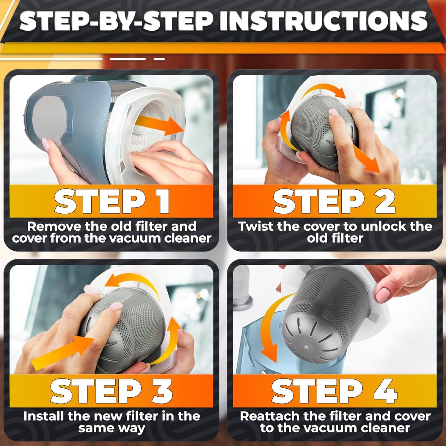 8 Filtros Repuestos Black and Decker VF110 Lavables