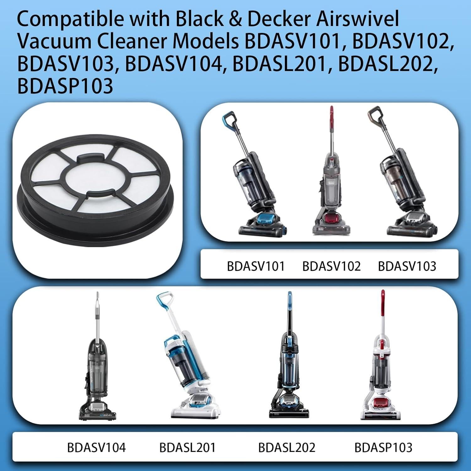 Filtro HEPA Aolleteau para aspiradoras Black & Decker