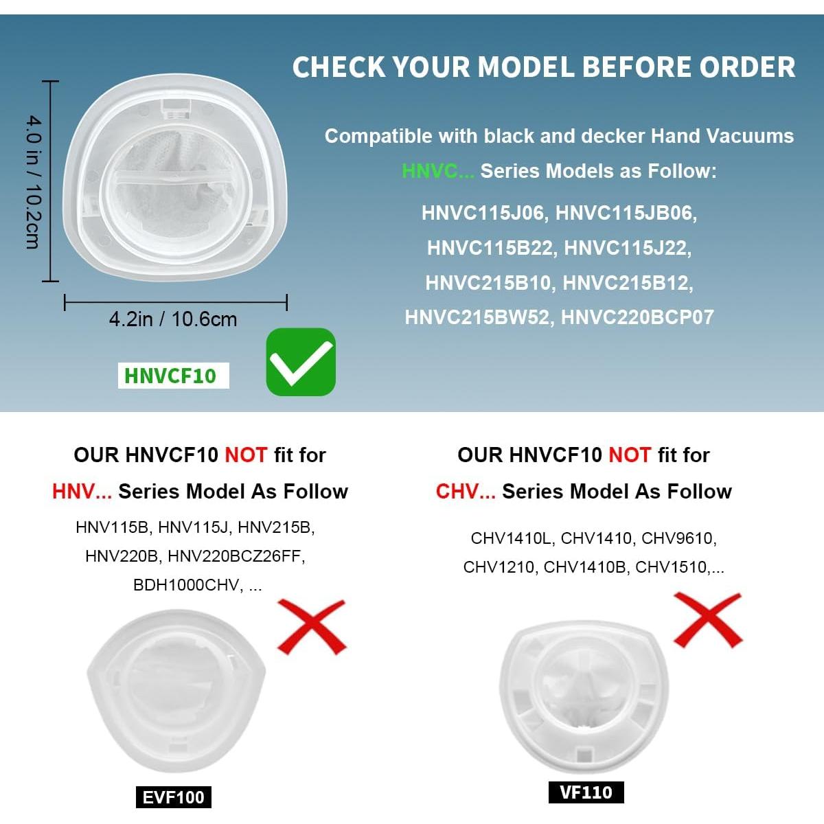 Filtro Reemplazo HNVCF10 Leacheery para Aspiradora Dustbuster
