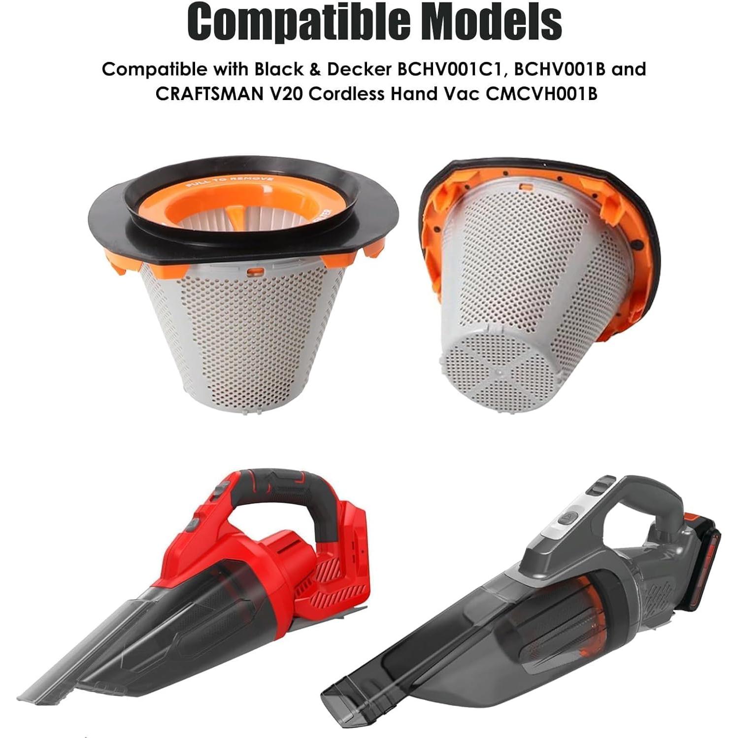 4 Filtros Reemplazo Alrens para BLACK+DECKER 20V Dustbuster