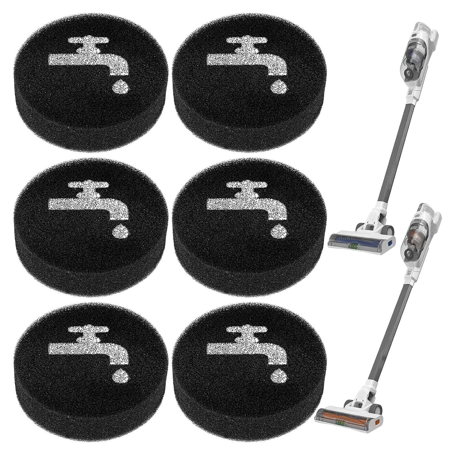 Filtros de Esponja LINNIW para BLACK+DECKER 16V/20V - 6 Pzas