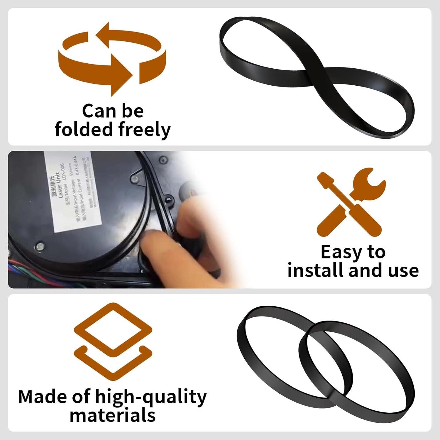 Correas de Aspiradora Black and Decker BDASV101/104 - 2 Piezas