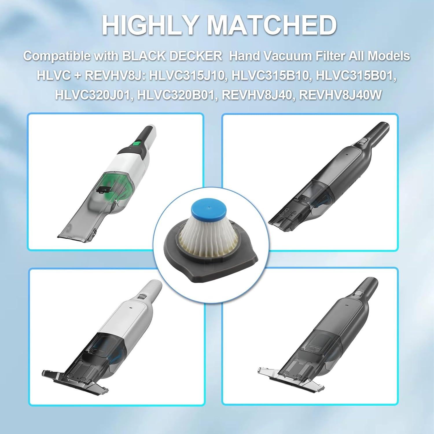 Filtro de Aspiradora AGUNION HLVCF10 Compatible BLACK+DECKER