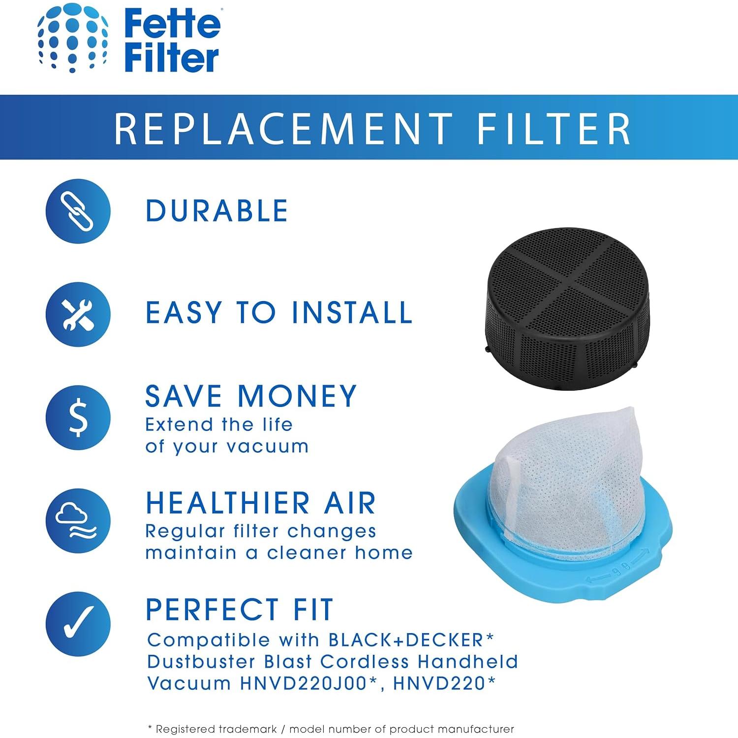 Filtros de Reemplazo Fette Filter HNVDF10 para BLACK+DECKER