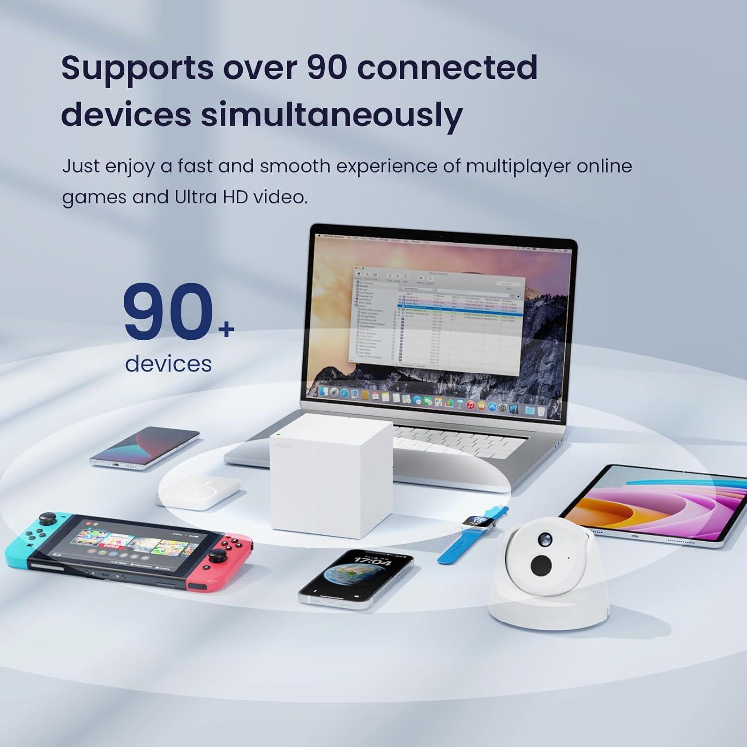 Interruptor Gigabit Tenda SG105 5 Puertos + Wi-Fi Mesh Nova AC1200