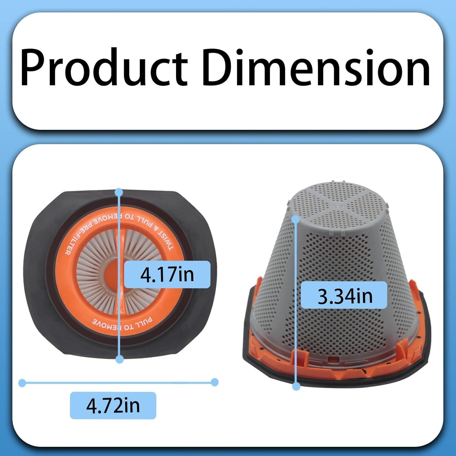 Paquete de 4 Filtros HEPA Aolleteau para Aspiradoras BLACK+DECKER
