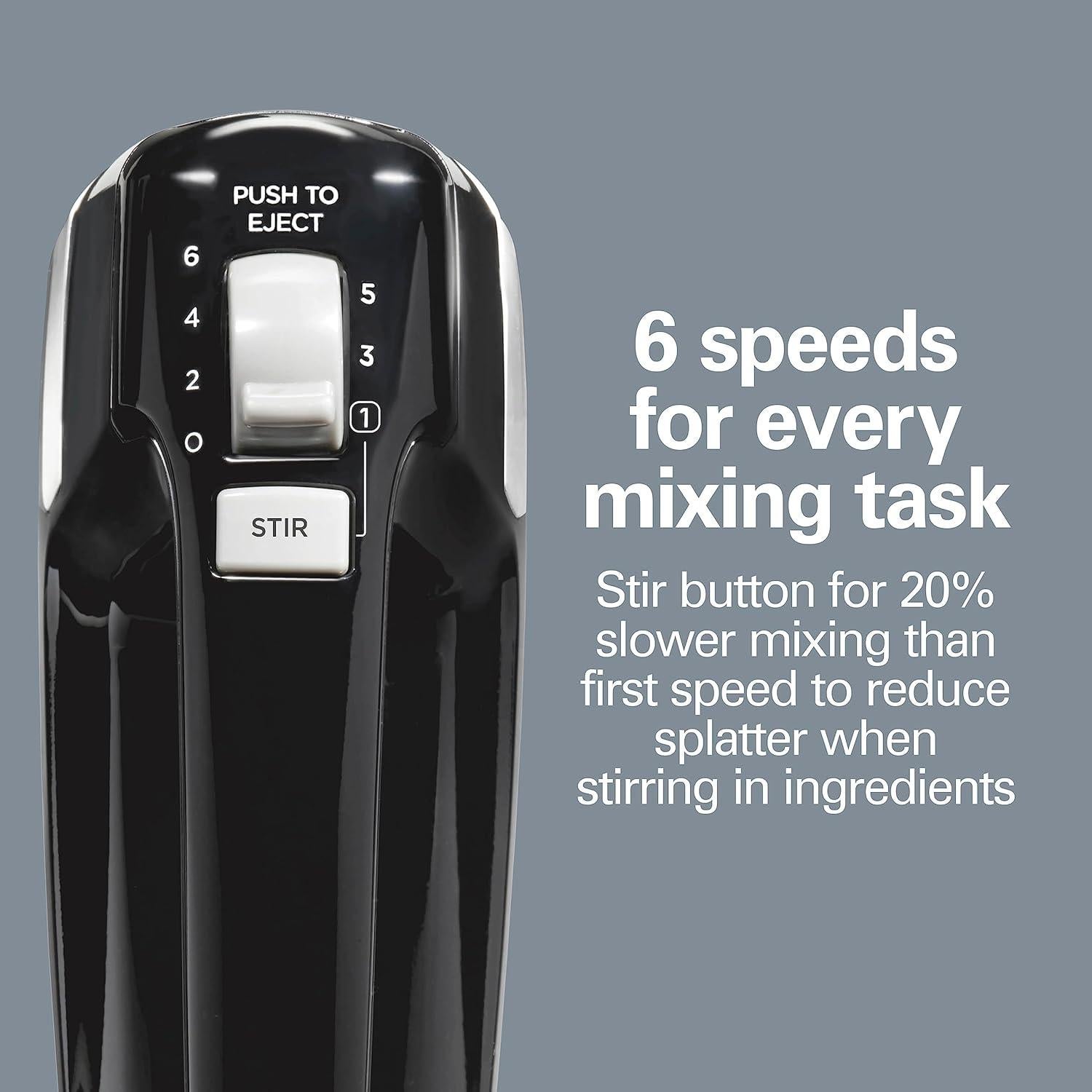 Batidora de Mano Hamilton Beach 6 Velocidades 300W Negra