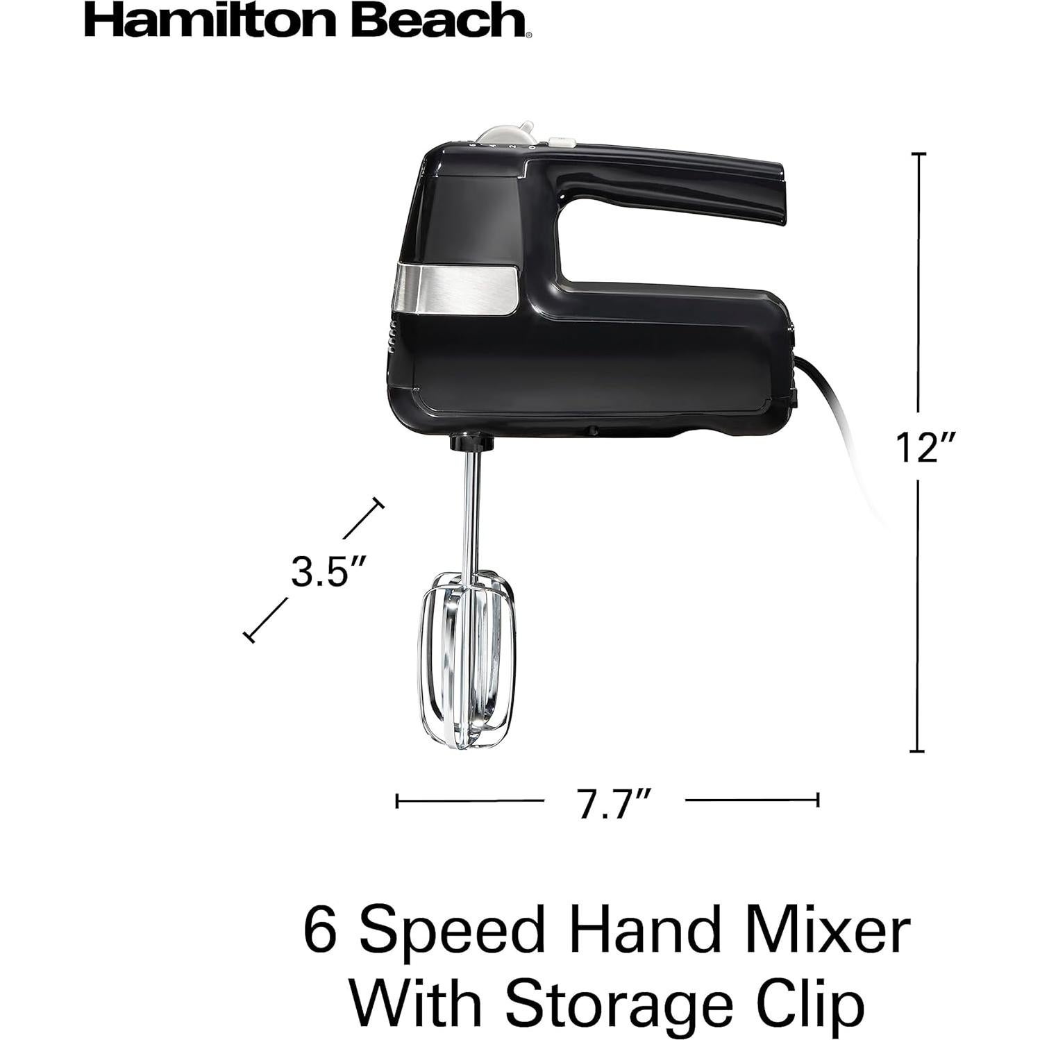 Batidora de Mano Hamilton Beach 6 Velocidades 300W Negra