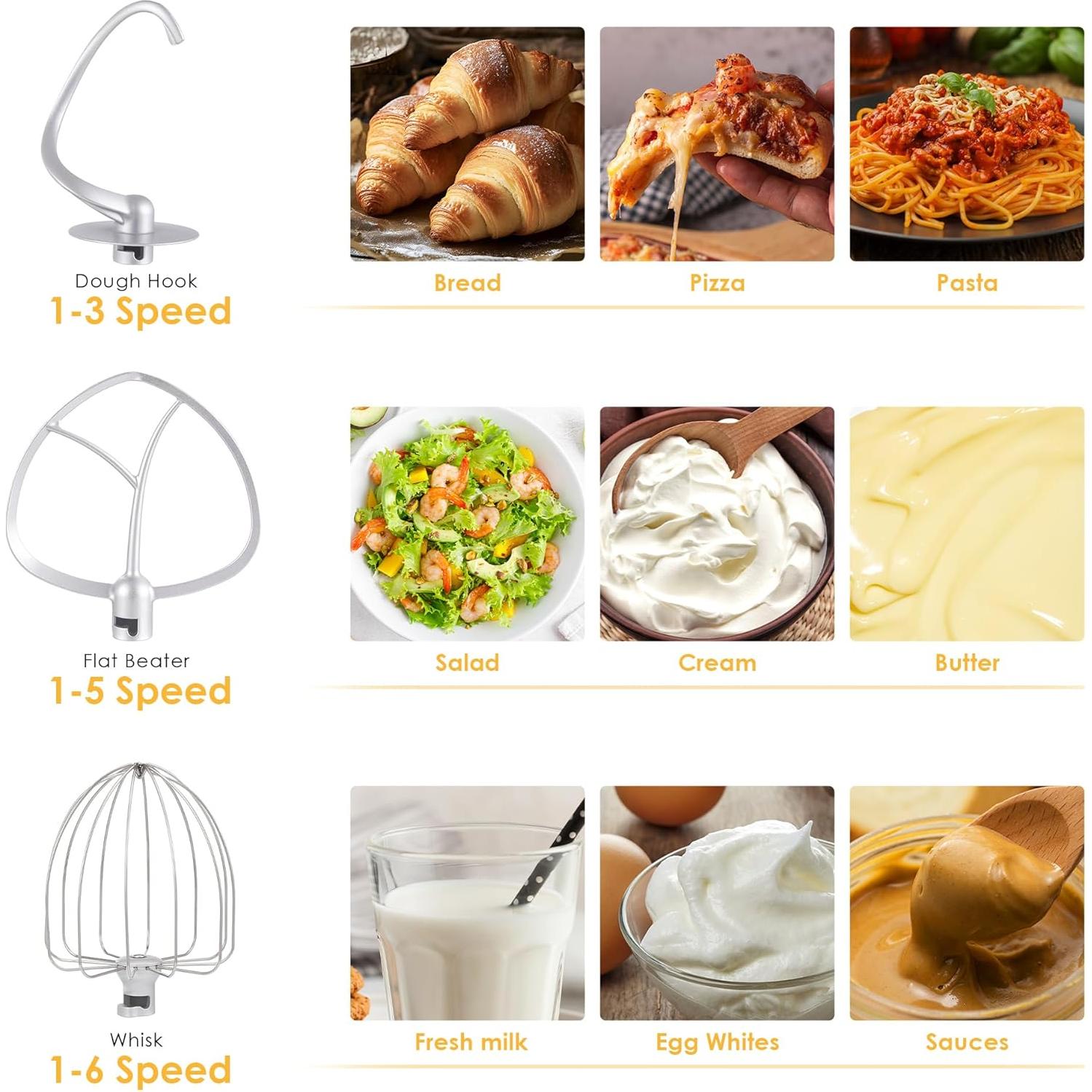 Batidora de Pie Eléctrica Biolomix BM-601 6.16L 6 Velocidades