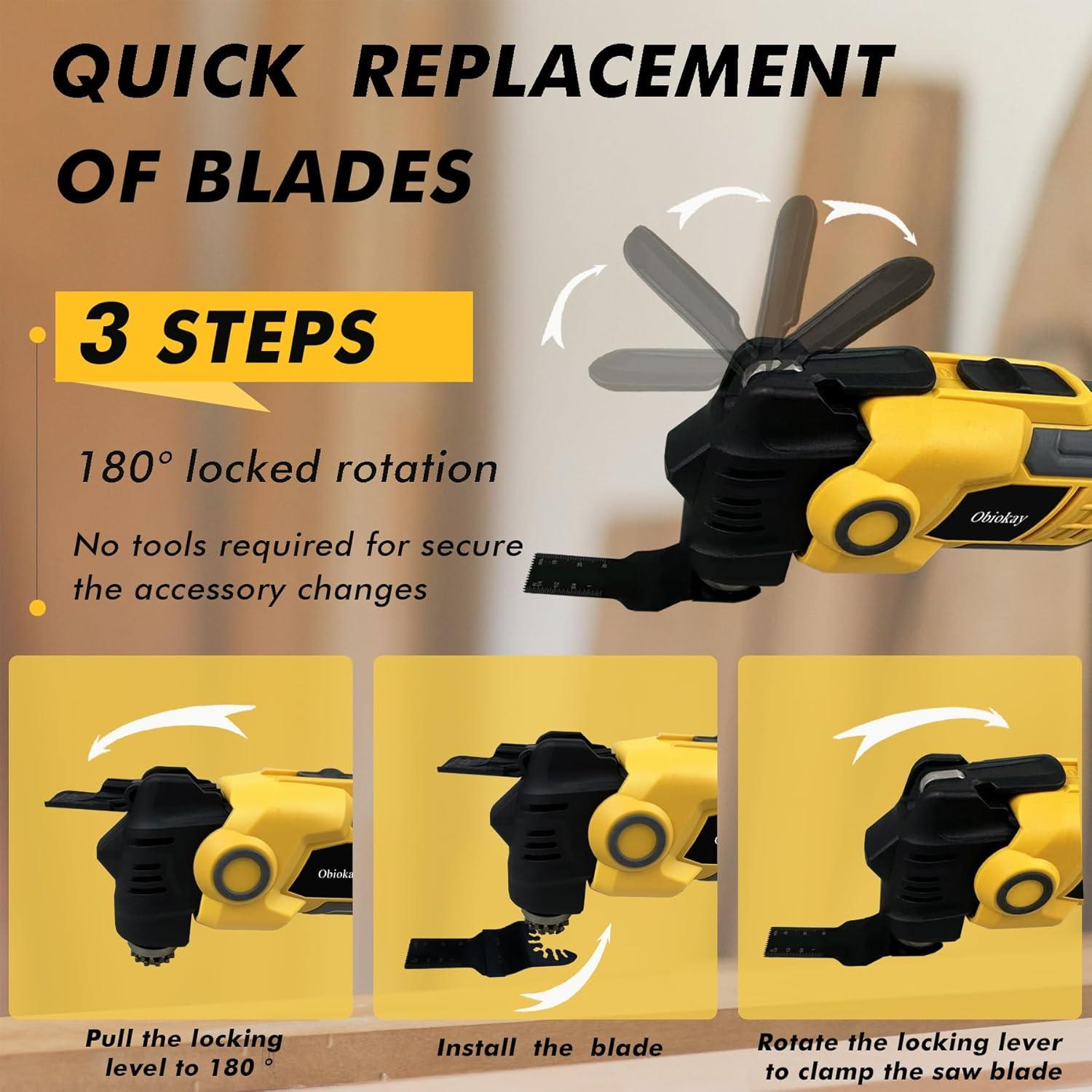 Sierra oscilante inalámbrica Obiokay 20V 1,22 kg 6 velocidades