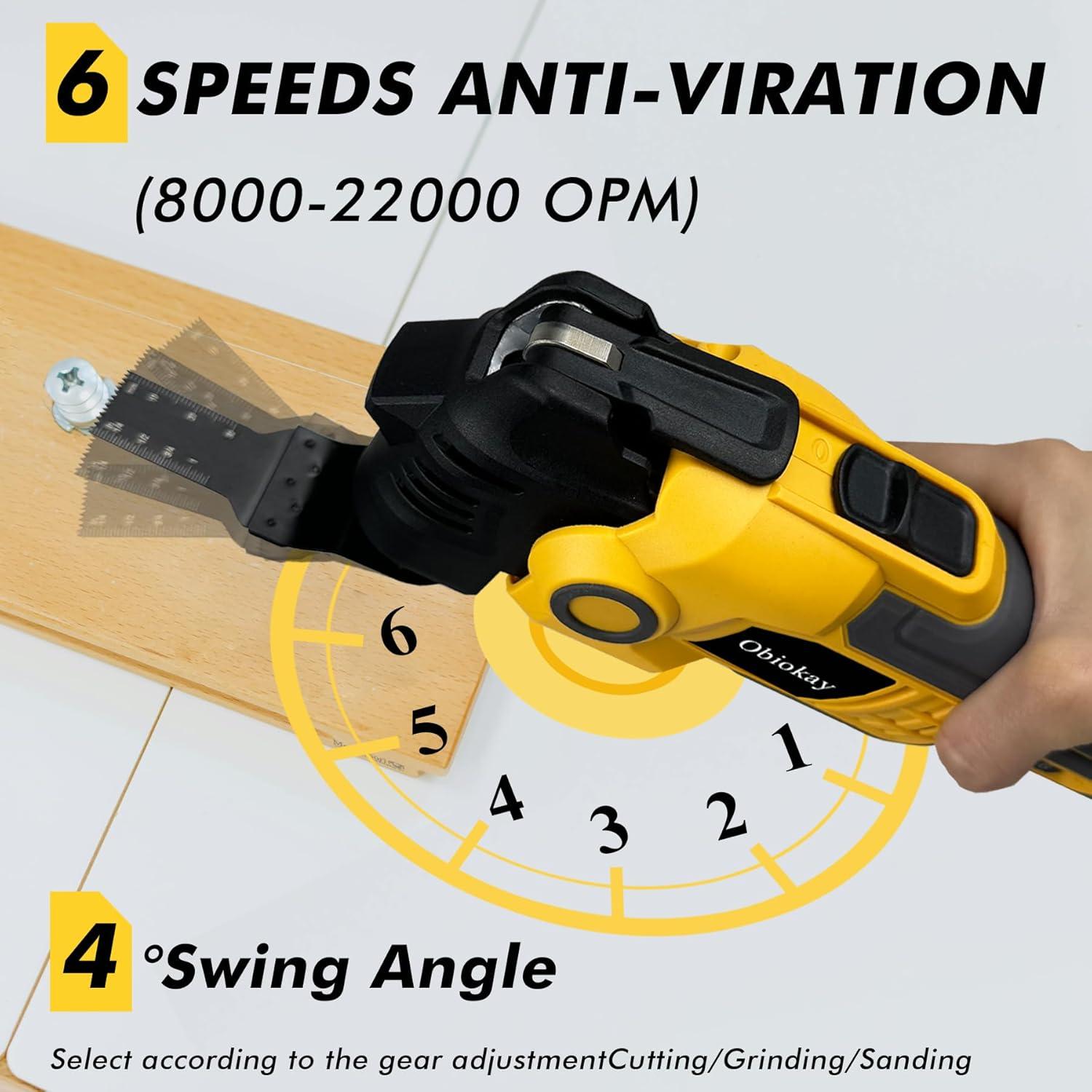 Sierra oscilante inalámbrica Obiokay 20V 1,22 kg 6 velocidades
