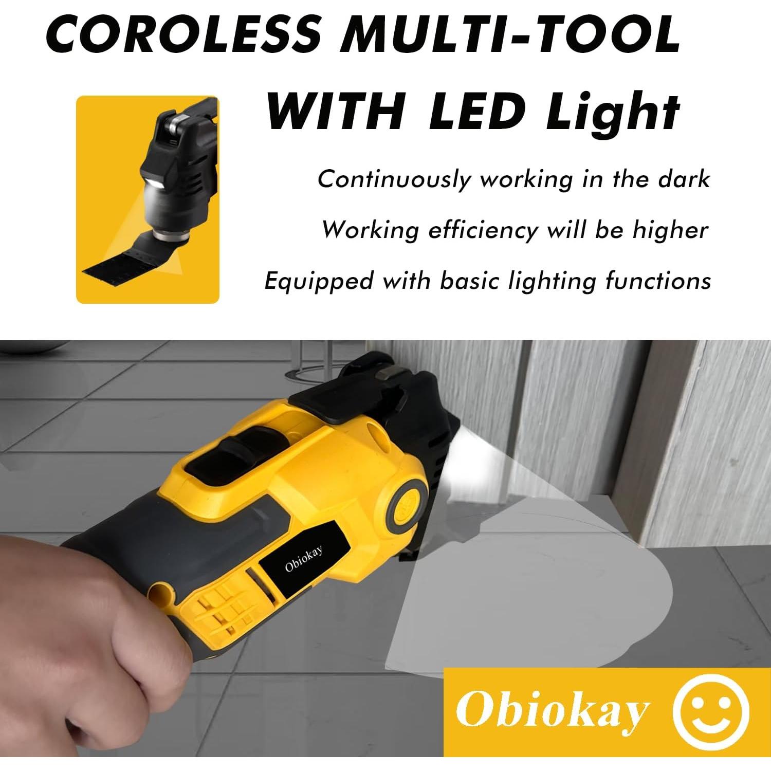 Sierra oscilante inalámbrica Obiokay 20V 1,22 kg 6 velocidades