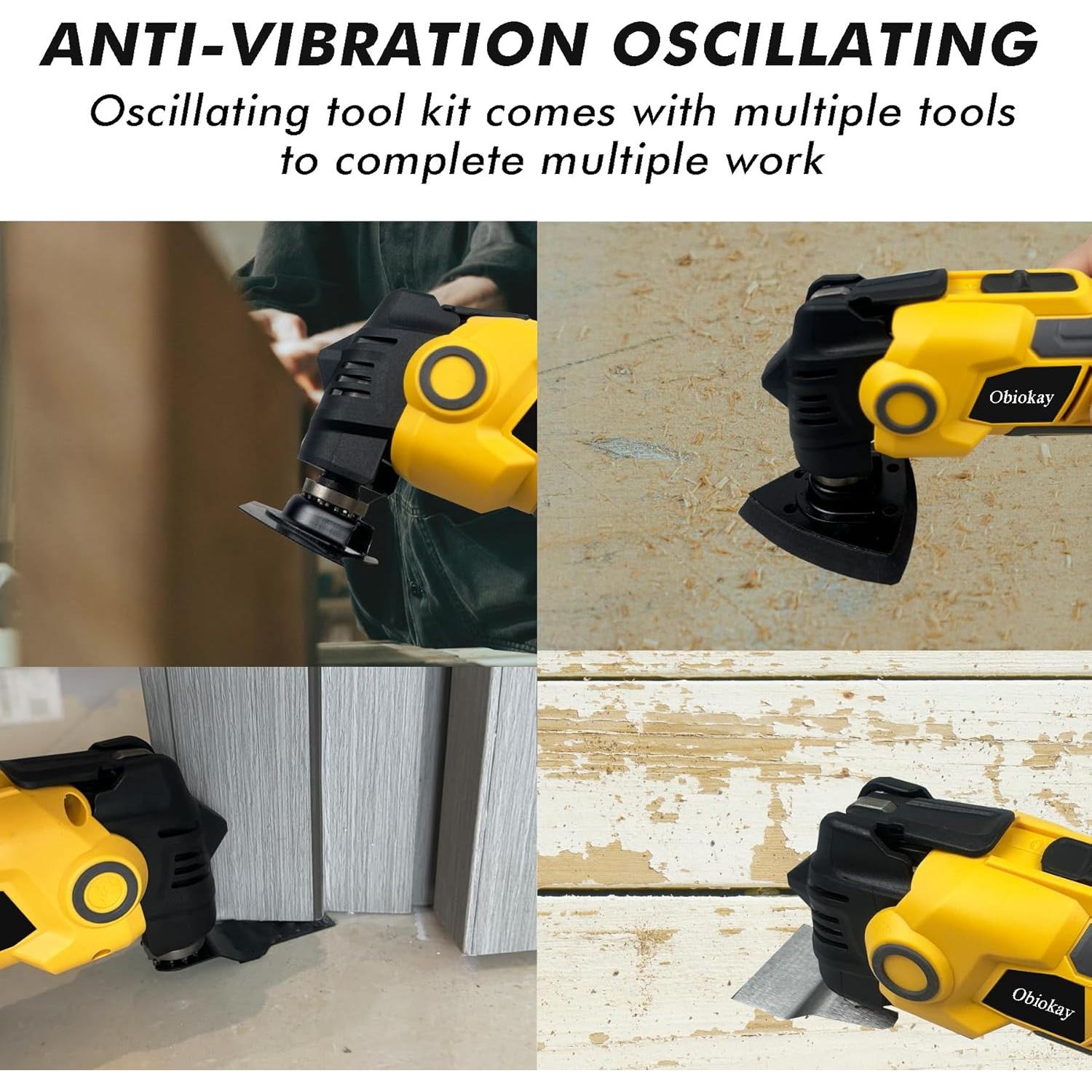 Sierra oscilante inalámbrica Obiokay 20V 1,22 kg 6 velocidades