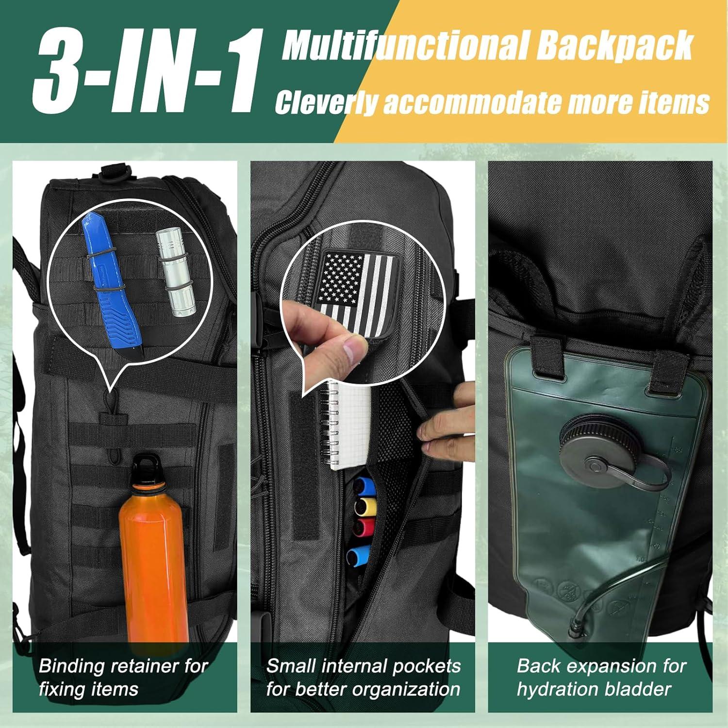 Mochila táctica EASY BW 65L para camping y deportes