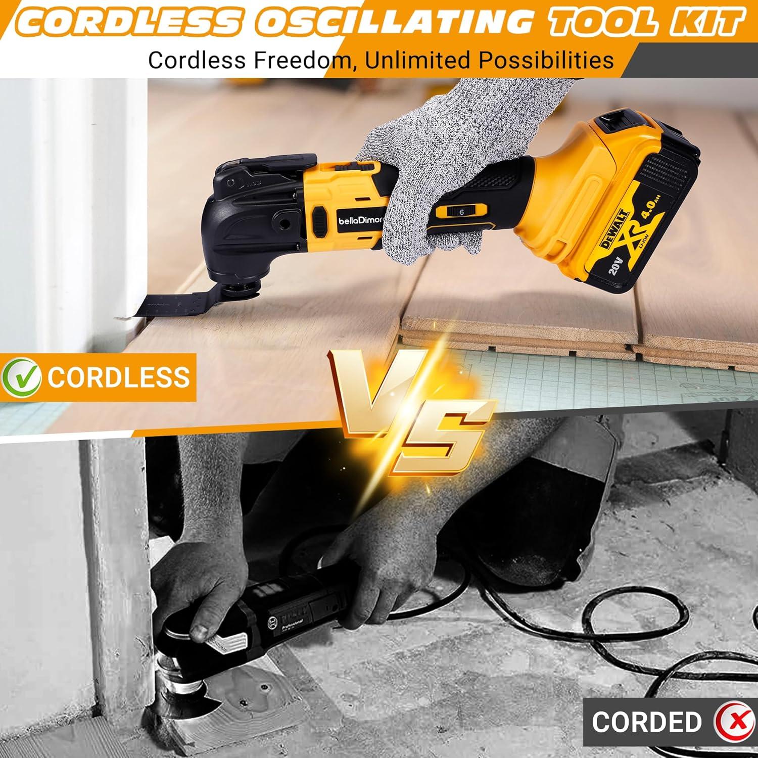 Herramienta Oscilante Inalámbrica BellaDimora 20V 6 Velocidades