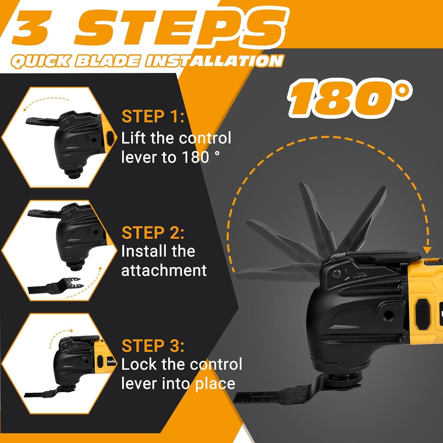 Herramienta Oscilante Inalámbrica BellaDimora 20V 6 Velocidades
