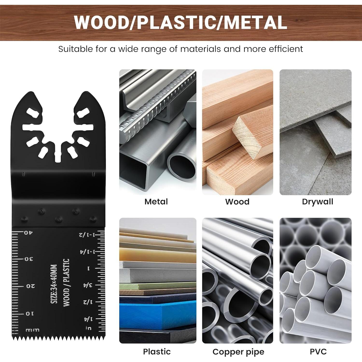 Kit 43 Piezas Cuchillas Oscilantes PETOX para Madera y Metal