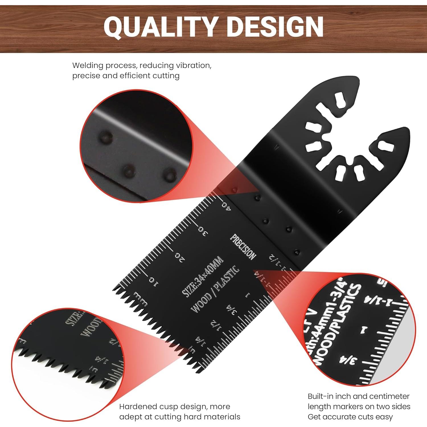 Kit 43 Piezas Cuchillas Oscilantes PETOX para Madera y Metal