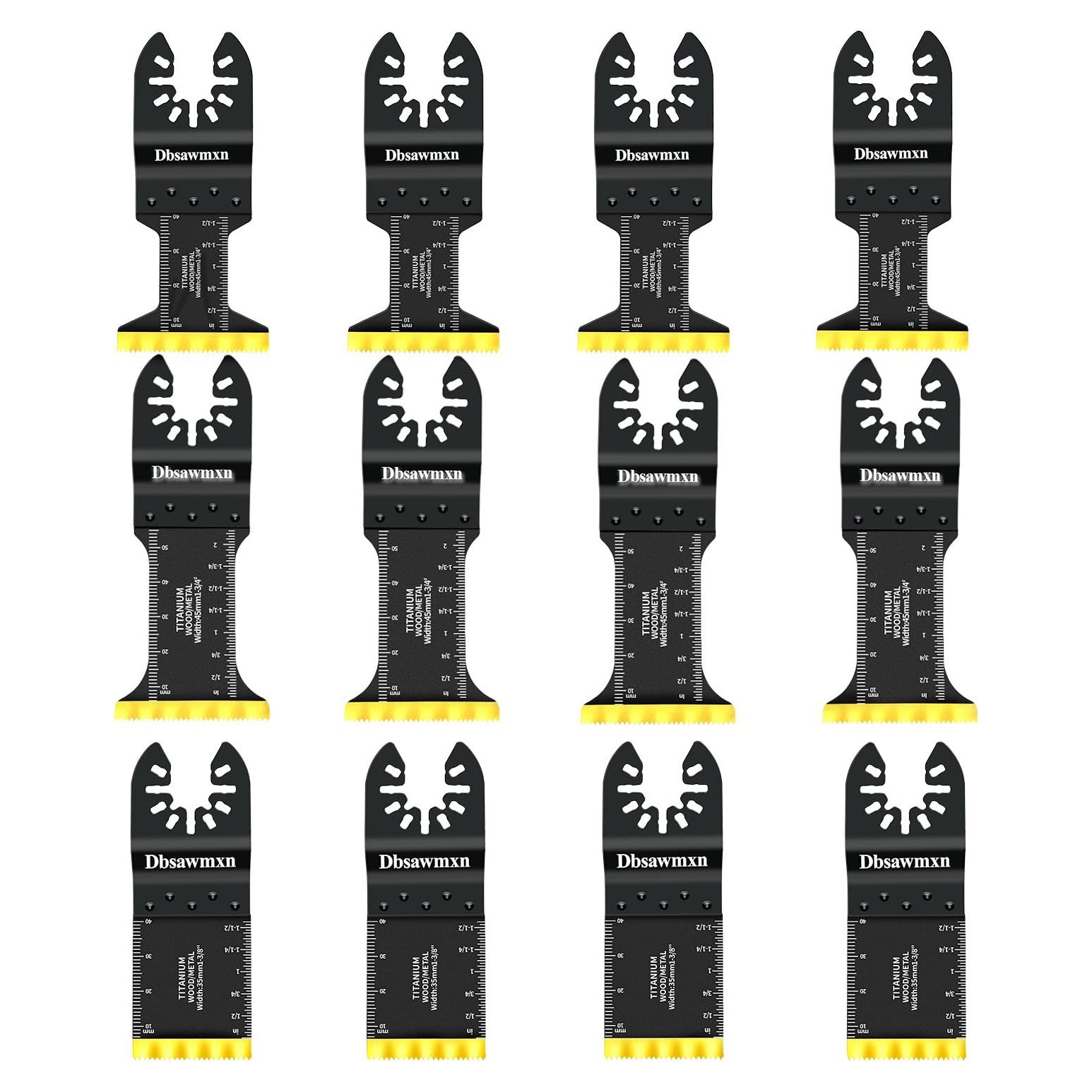 Juego de 12 Cuchillas Oscilantes Titanio Dbsawmxn para Metal