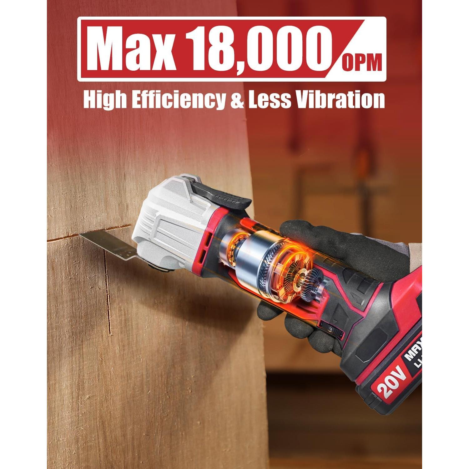 Multiherramienta Oscilante AVID POWER 20V Inalámbrica 31 Acc.