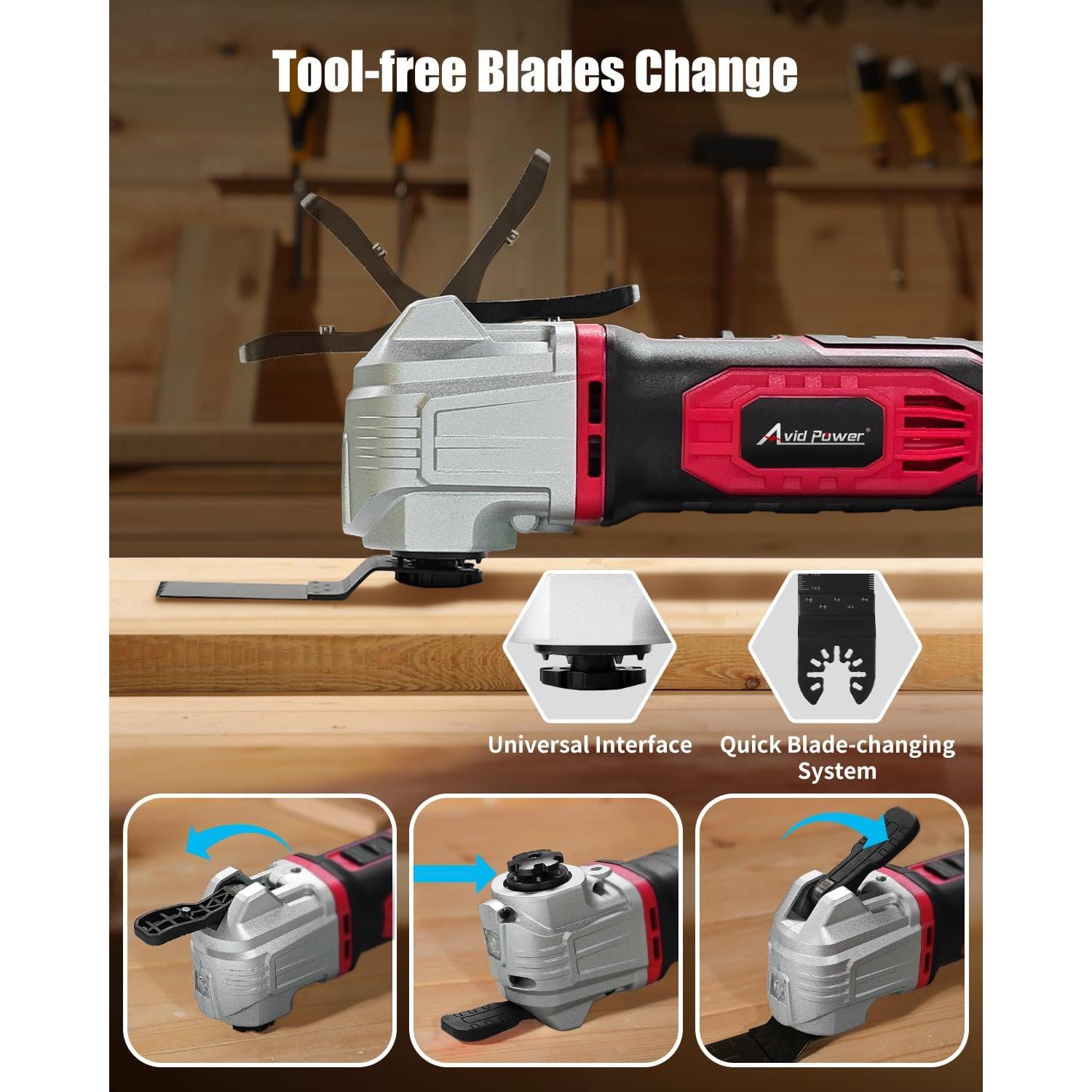 Multiherramienta Oscilante AVID POWER 20V Inalámbrica 31 Acc.