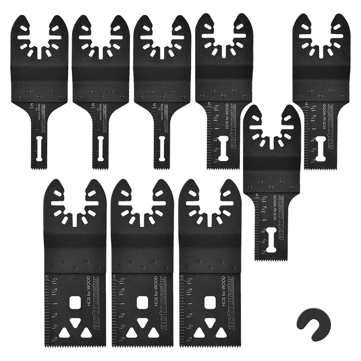 Juego de Hojas de Corte HCS Actomaster - 9 Piezas para Oscilantes