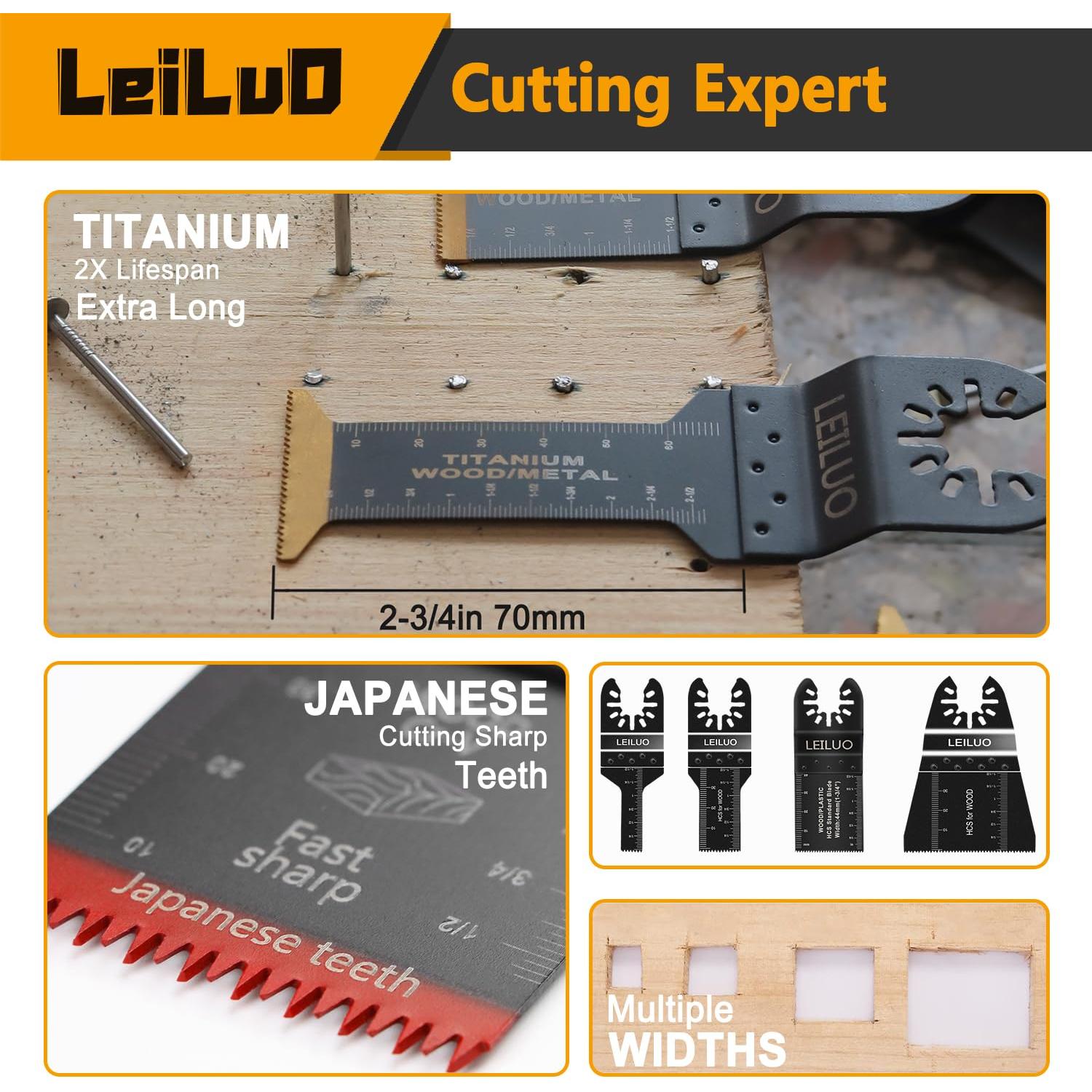 Kit de Cuchillas Multiherramienta LEILUO 112 Pcs Accesorios