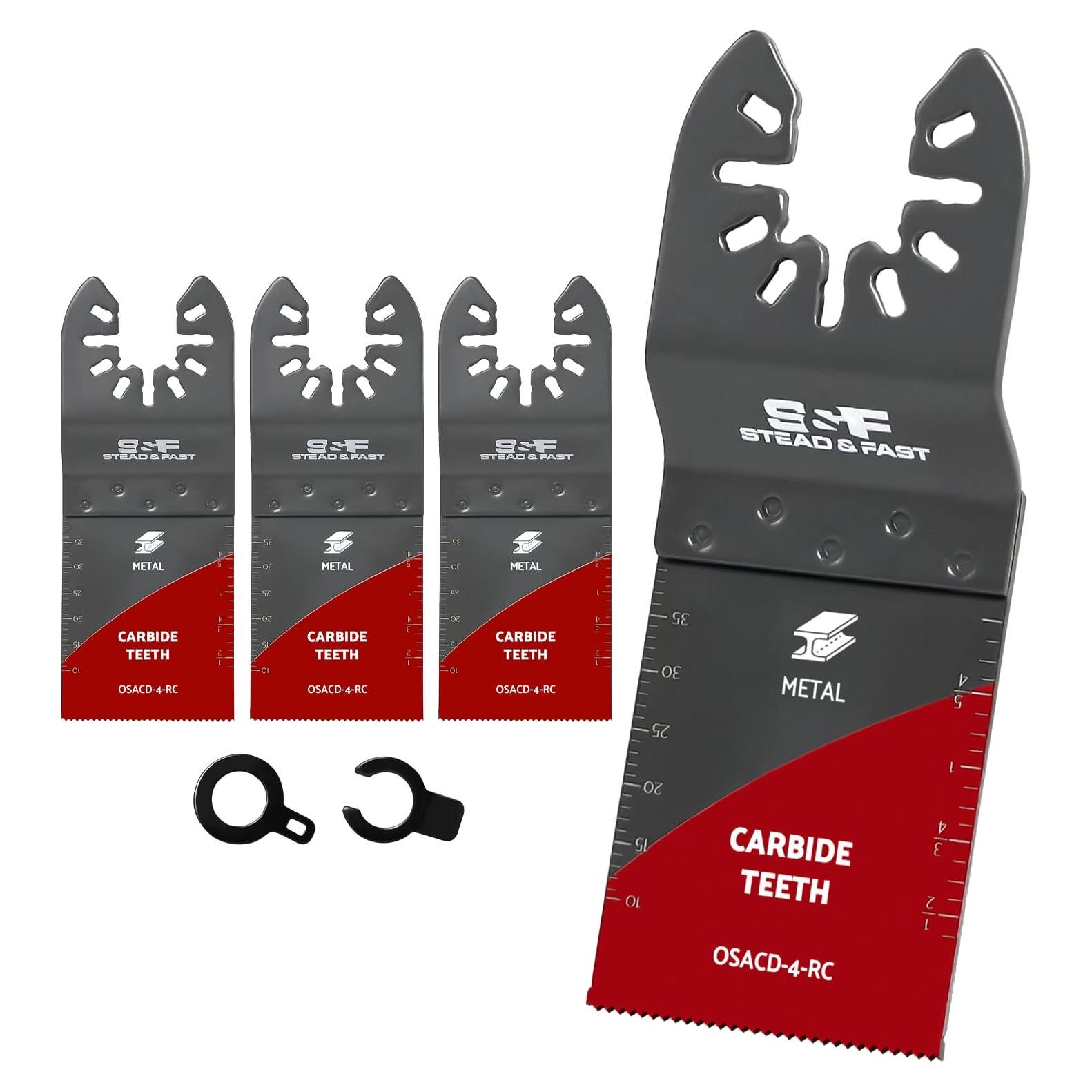 Hojas Oscilantes S&F Carburo para Corte de Metal - 4 Pzas