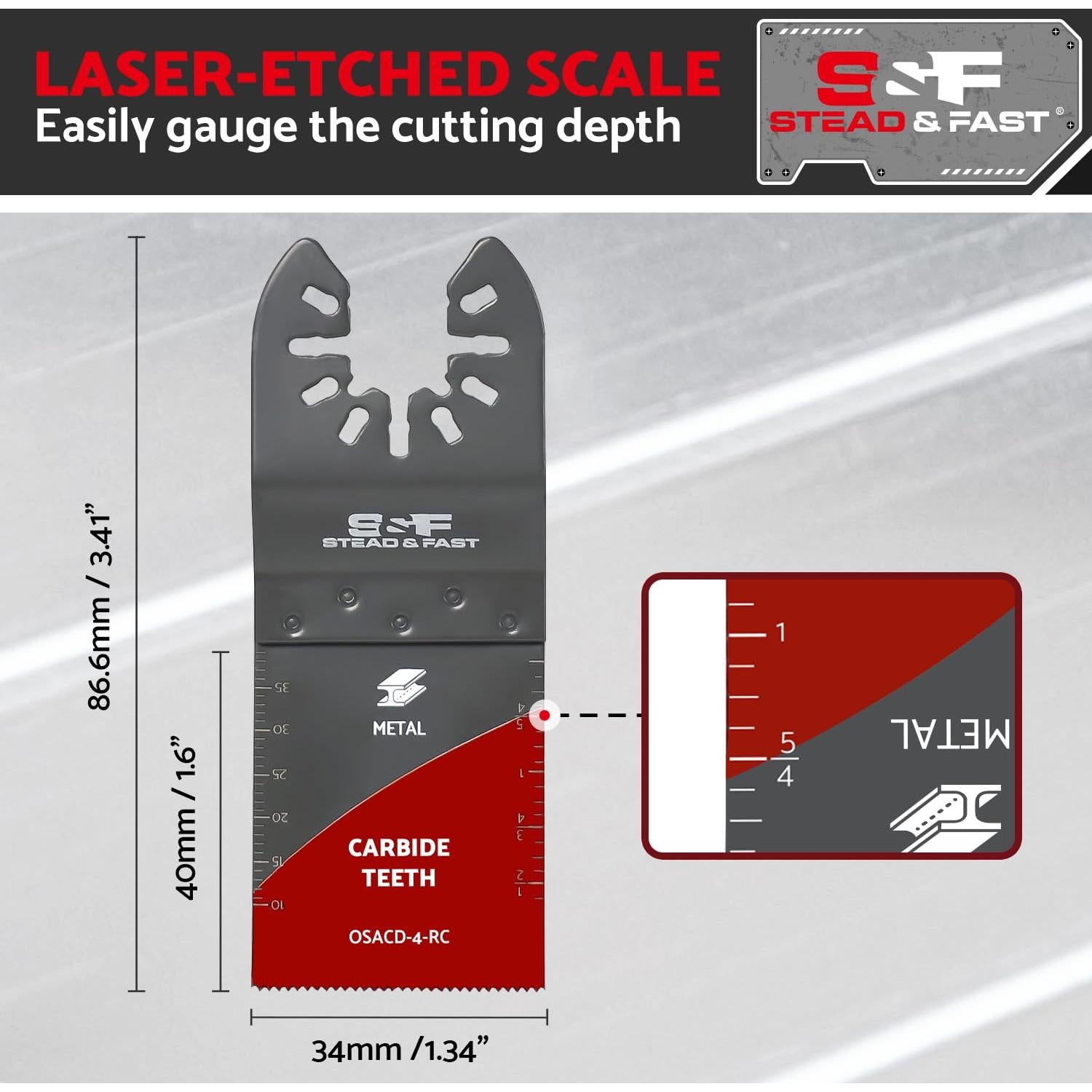 Hojas Oscilantes S&F Carburo para Corte de Metal - 4 Pzas