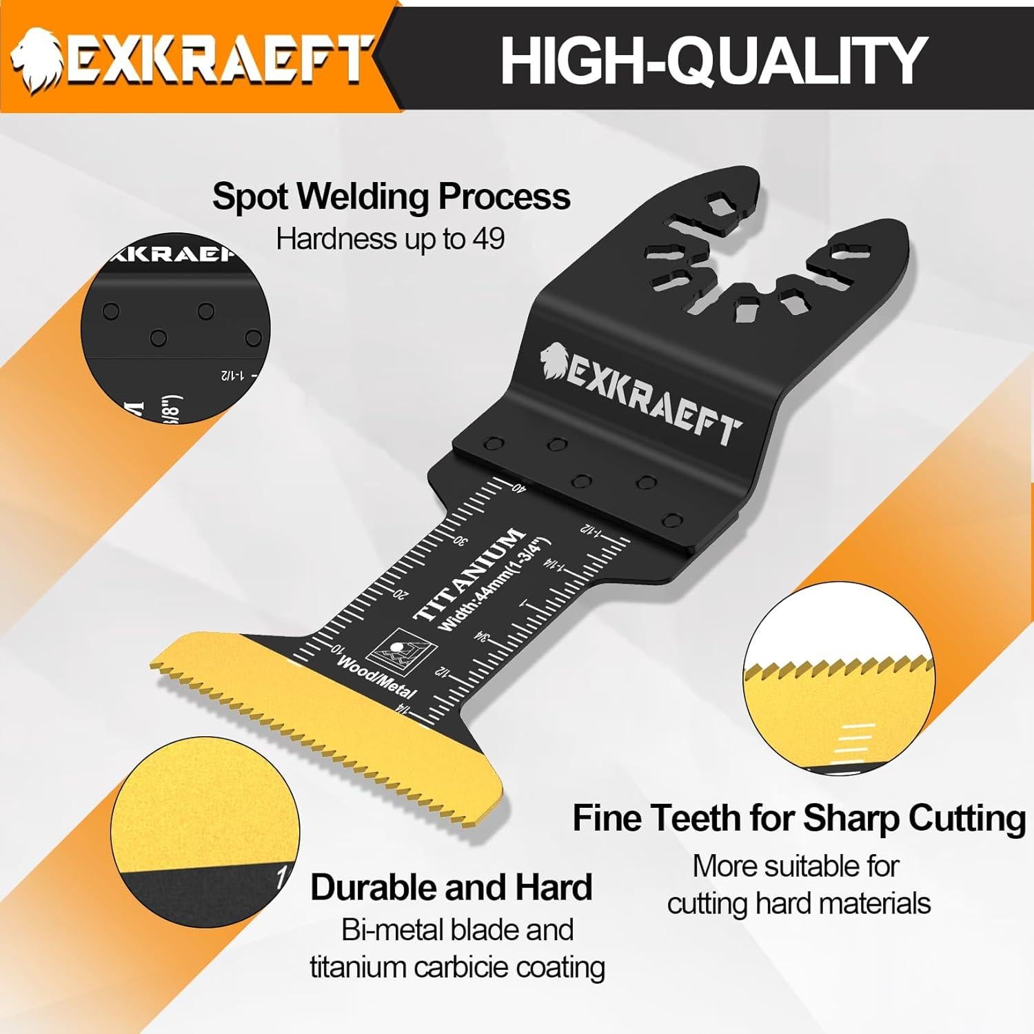 Kit 136 PCS Hojas Oscilantes EXKRAEFT para Madera y Metal